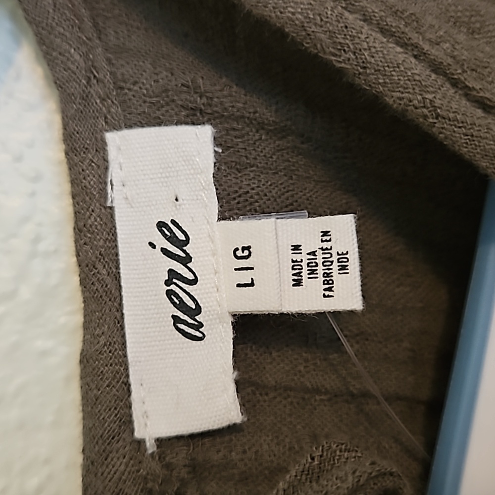 Aerie L Open Back Dress NWT Army Green - Picture 10 of 11